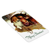 メリークリスマス.ヴィンテージアートのクリスマスプレゼント マグネット (右側)