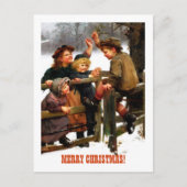 メリークリスマス。ヴィンテージアート シーズンポストカード (正面)