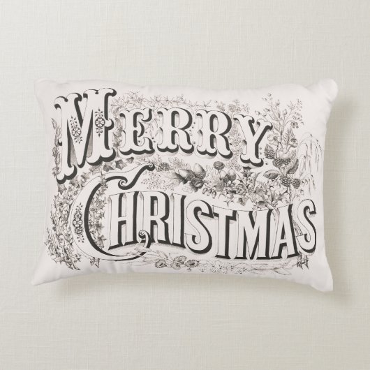 メリークリスマス、ヴィンテージカリアー&イヴ(reprod) アクセントクッション (裏面)