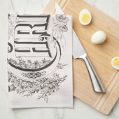 メリークリスマス、ヴィンテージカリアー&イヴ(reprod) キッチンタオル (四つ折り)