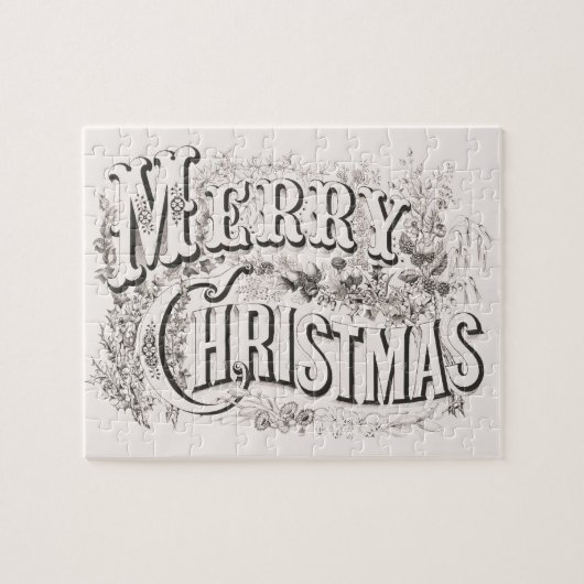メリークリスマス、ヴィンテージカリアー&イヴ(reprod) ジグソーパズル (横)