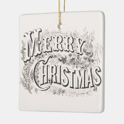 メリークリスマス、ヴィンテージカリアー&イヴ(reprod) セラミックオーナメント (左)