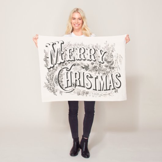 メリークリスマス、ヴィンテージカリアー&イヴ(reprod) フリースブランケット (インサイチュ)