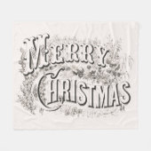 メリークリスマス、ヴィンテージカリアー&イヴ(reprod) フリースブランケット (正面(横))