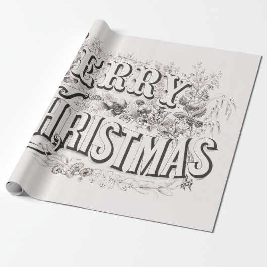 メリークリスマス、ヴィンテージカリアー&イヴ(reprod) ラッピングペーパー (アンロールド)