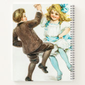 メリークリスマス - ヴィンテージカード、踊る子供たち ノートブック (裏面)