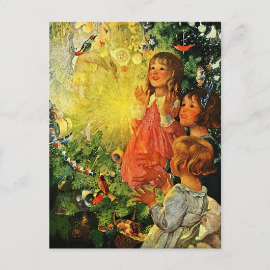 メリークリスマス.ヴィンテージクリスマスシーン シーズンポストカード (正面)