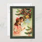 メリークリスマス.ヴィンテージクリスマスシーン シーズンポストカード (正面/裏面)