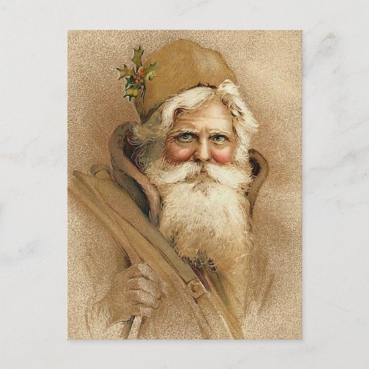 「メリークリスマス」ヴィンテージクリスマス シーズンポストカード (正面)