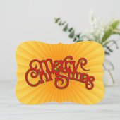 メリークリスマス – ヴィンテージクリスマス 文字デザイン シーズンカード (スタンド正面)