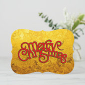 メリークリスマス – ヴィンテージクリスマス 文字デザイン シーズンカード (スタンド正面)