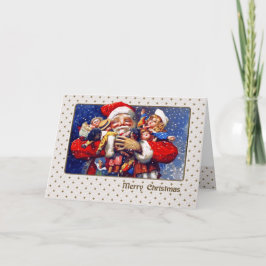 メリークリスマス.ヴィンテージサンタクロース シーズンカード