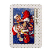 メリークリスマス.ヴィンテージサンタクロース マグネット (縦)