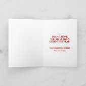 メリークリスマス ヴィンテージサンタ ファミリー ホリデー ホー ホー シーズンカード (内部)