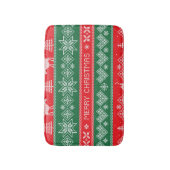 メリークリスマス：ヴィンテージフェスティバルパターン。 バスマット (正面縦)