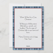 「メリークリスマス」ヴィンテージブルーギンガムプレイド シーズンカード (裏面)