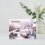 メリークリスマス.ヴィンテージ冬のシーンカード シーズンポストカード (スタンド正面)