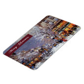 メリークリスマス.ヴィンテージ冬のパリの風景 マグネット (左側)