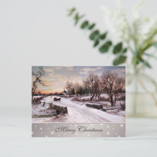 メリークリスマス.ヴィンテージ冬の風景 シーズンポストカード (スタンド正面)