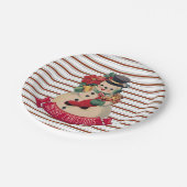 メリークリスマス – ヴィンテージ雪だるま紙プレート ペーパープレート (アングル)