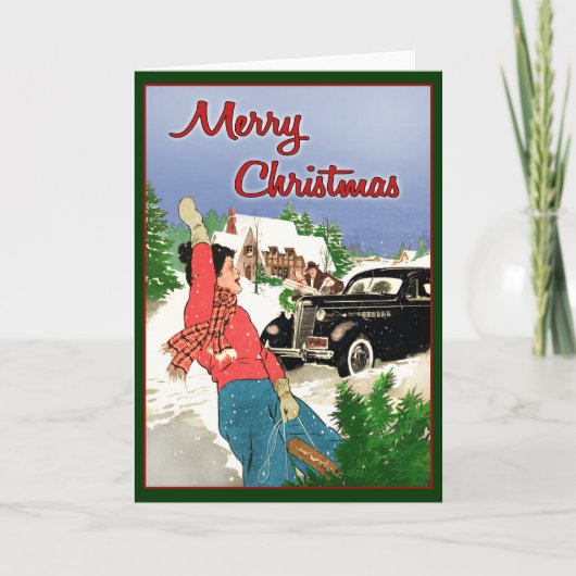メリークリスマス – ヴィンテージ1930年代 シーズンカード (正面)