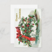 メリークリスマス ヴィンテージ カード (正面/裏面)