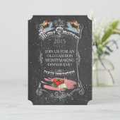 メリークリスマス ヴィンテージ ブラックボード 招待状 (スタンド正面)