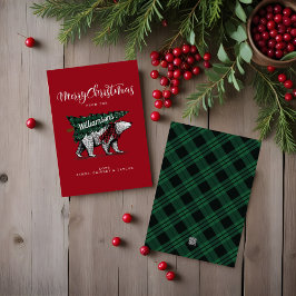 メリークリスマス ヴィンテージ ポーラーベア ツリー デリバリー シーズンカード