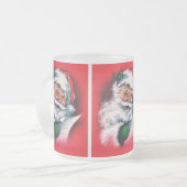 メリークリスマス,ヴィンテージ,レトロ,サンタクロース,ハッピーサ フロストグラスマグカップ (正面左)