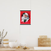 メリークリスマス,ヴィンテージ,レトロ,サンタクロース,ハッピーSa ポスター (キッチン)