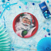 メリークリスマス,ヴィンテージ,レトロ,サンタクロース,幸せ ペーパープレート (パーティー)