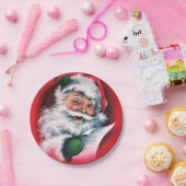 メリークリスマス,ヴィンテージ,レトロ,サンタクロース,幸せ ペーパープレート (パーティー)