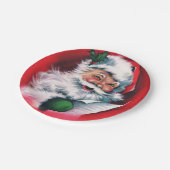 メリークリスマス,ヴィンテージ,レトロ,サンタクロース,幸せ ペーパープレート (アングル)