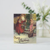 メリークリスマス、ヴィンテージ、天使のサンタ シーズンポストカード (スタンド正面)