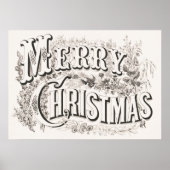 メリークリスマス、ヴィンテージCurrier & Ives(複製) ポスター (正面)