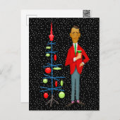 メリークリスマス |ヴィンテージMCMクリスマスツリー ポストカード (正面/裏面)