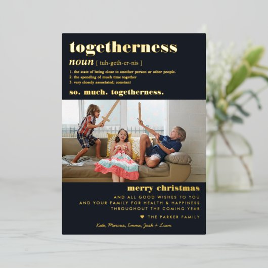 メリークリスマス |一体性の定義 箔シーズンカード (立ち正面)