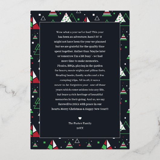 メリークリスマス |一体性の定義 箔シーズンカード (裏面)