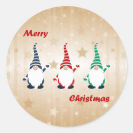メリークリスマス、三人の小妖精や小人。 ラウンドシール