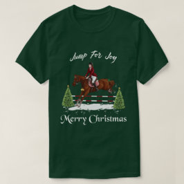 メリークリスマス、乗馬の英国の跳躍の馬 Tシャツ