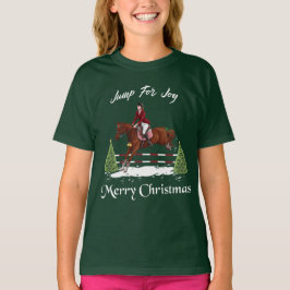 メリークリスマス、乗馬の英国の跳躍の馬 Tシャツ