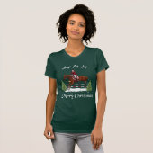メリークリスマス、乗馬の英国の跳躍の馬 Tシャツ (正面フル)