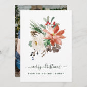 メリークリスマス | 休日のフローラ(写真バック付き) シーズンカード (正面/裏面)