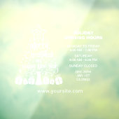 メリークリスマス、休日の営業時間のお知らせ ウィンドウサイン (シート3)