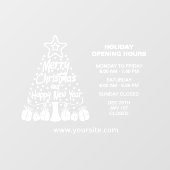 メリークリスマス、休日の営業時間のお知らせ ウィンドウサイン (シート)