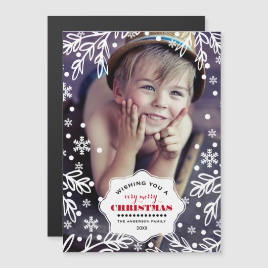 メリークリスマス.休日の磁気フォトカード (正面/裏面)