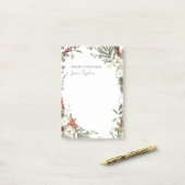 メリークリスマス |休日伝統的花模様 ポストイット (デスク上)