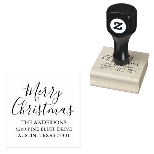 メリークリスマス |休日差出人住所スタンプ ラバースタンプ (押印)