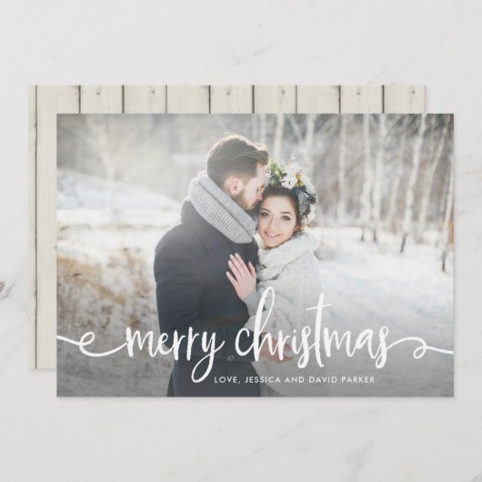 メリークリスマス |写モダン素朴真 シーズンカード (正面/裏面)