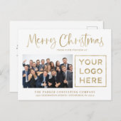 メリークリスマス |写企業の真とロゴ シーズンポストカード (正面/裏面)